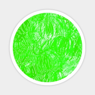 Green Abstract Tropical Circular Design Magnet